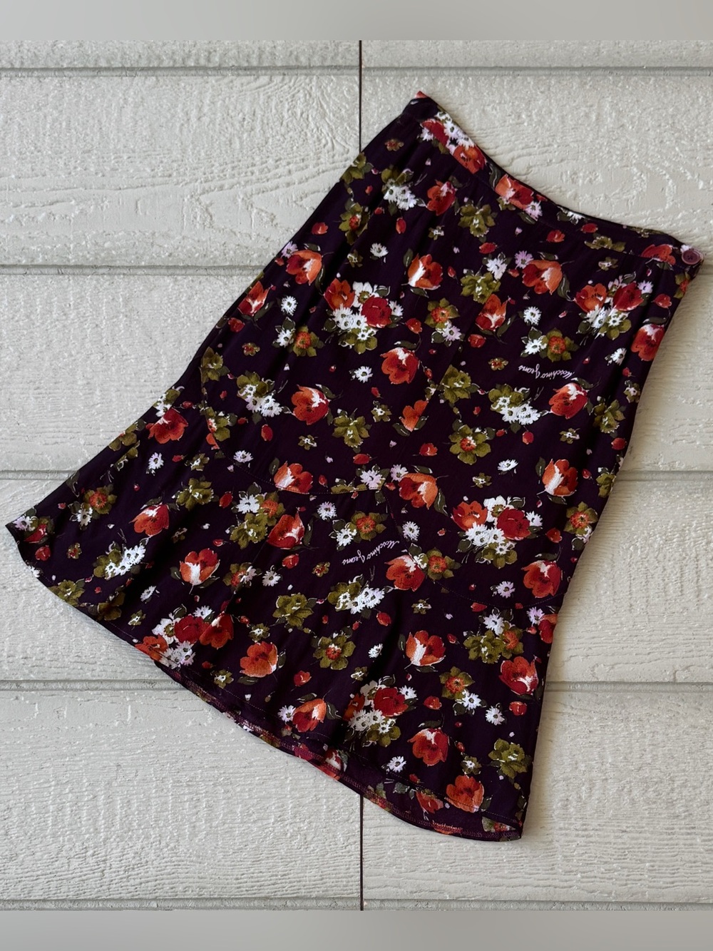 Moschino Jeans Vintage Floral Knee Length A-Line Skirt